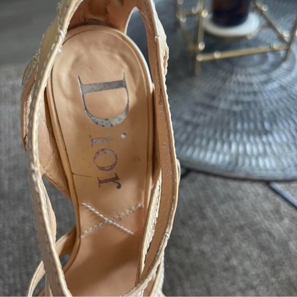 Dior Tan Strappy Heels